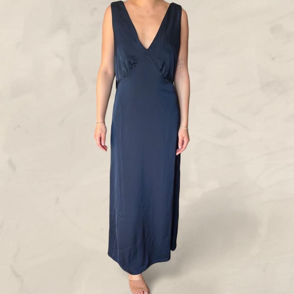 Old Navy navy maxi dress with tie back detail